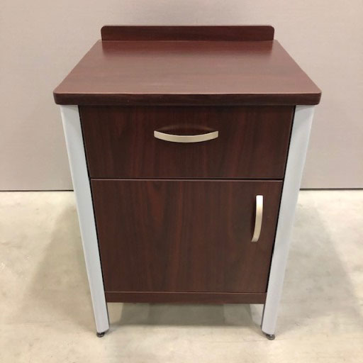 Bedside cabinet with drawer and adjustable shelf in Mahogany laminate finish