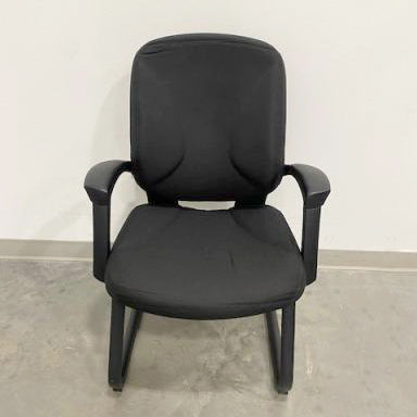 Global mid back sled base armchair black