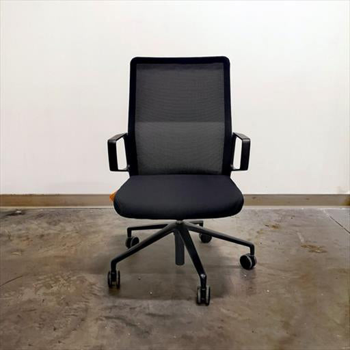 Front view of black Keilhauer Aesync meeting room chair