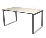 Load image into Gallery viewer, Loop leg desk with Winter Wood laminate top. Size 60 x 30 inches..
