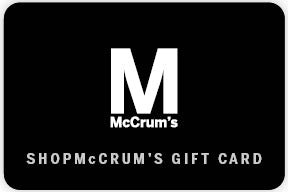 ShopMcCrum's gift cards are available in $25, $50, $75 and $100 denominations and can be redeemed for products purchased online.