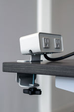 Load image into Gallery viewer, Side view  showing bracket mounting hardware for dual 120V power cube in neutral artic/mica finish
