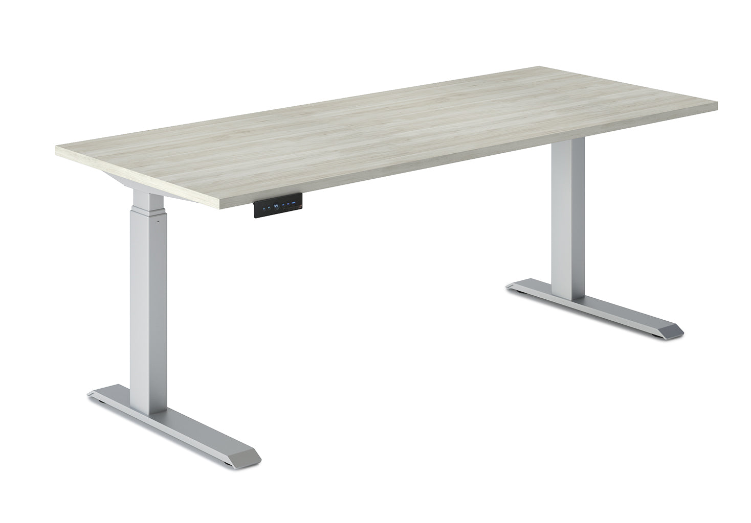 Sit stand desk with Winter Wood laminate top. Size 60 x 30 inches.